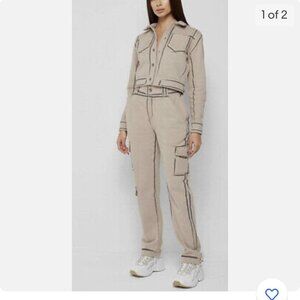 Maniere de Voir Scribble Print Jogger Beige Size US 4 NWT